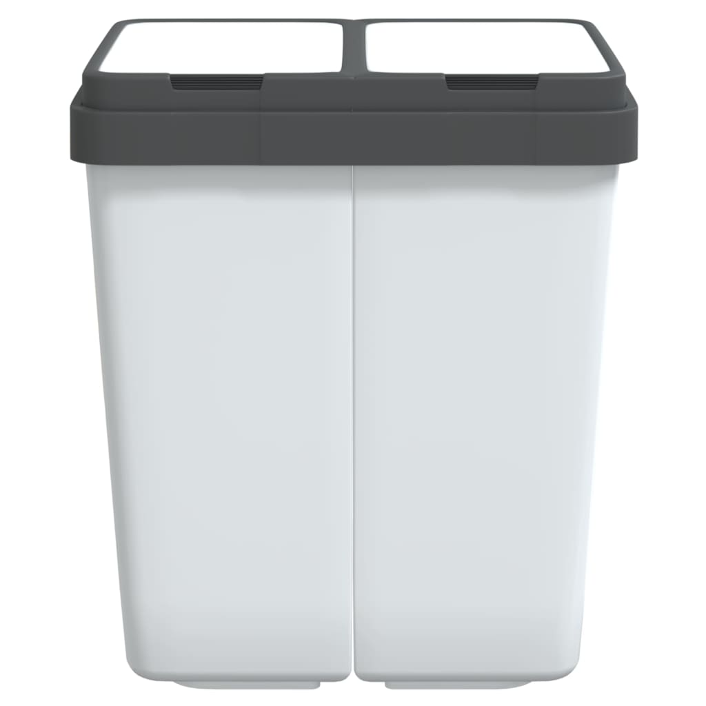 vidaXL Coș de gunoi dublu, alb, 2x25 L vidaXL Coș de gunoi dublu, alb, 2x25 L