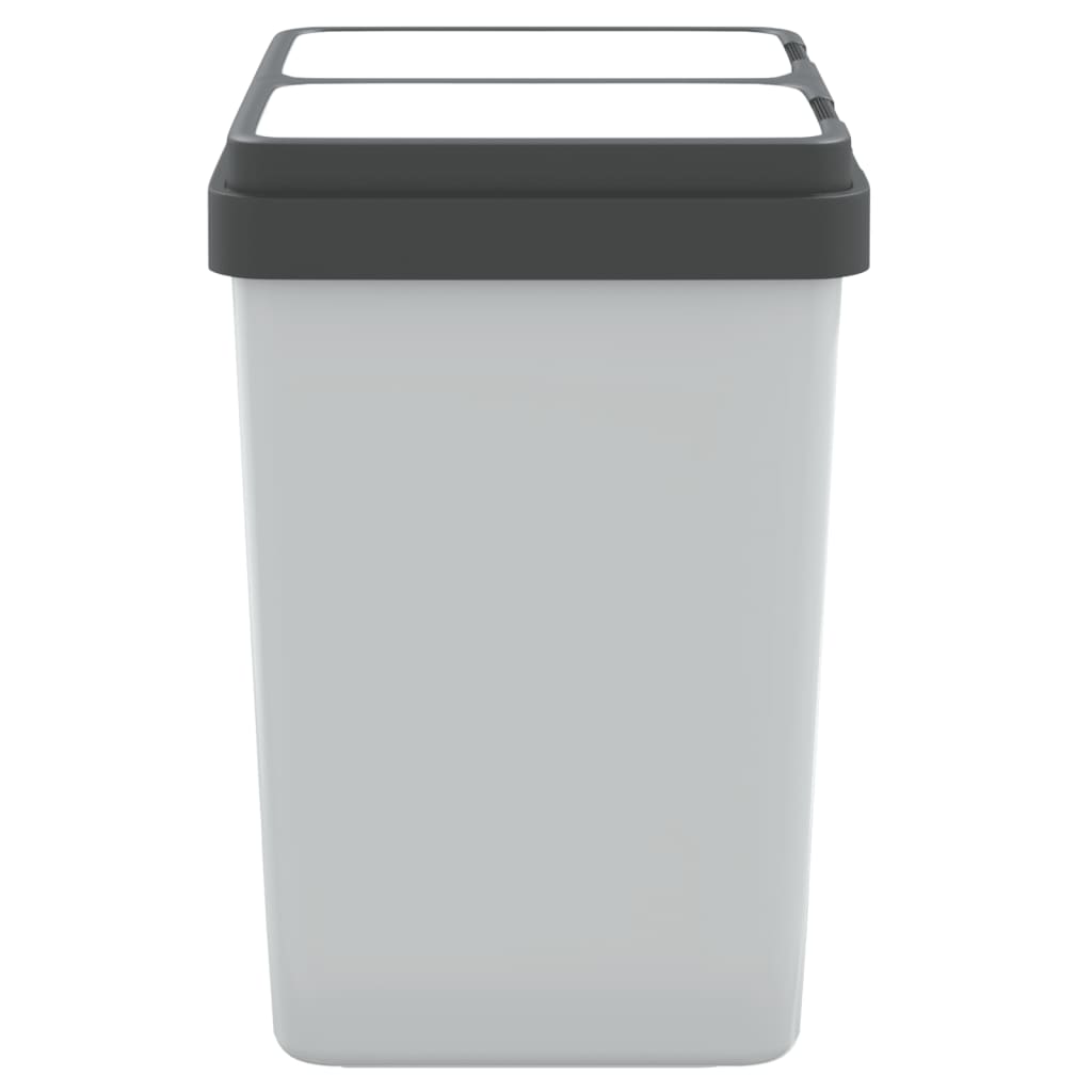 vidaXL Coș de gunoi dublu, alb, 2x25 L vidaXL Coș de gunoi dublu, alb, 2x25 L