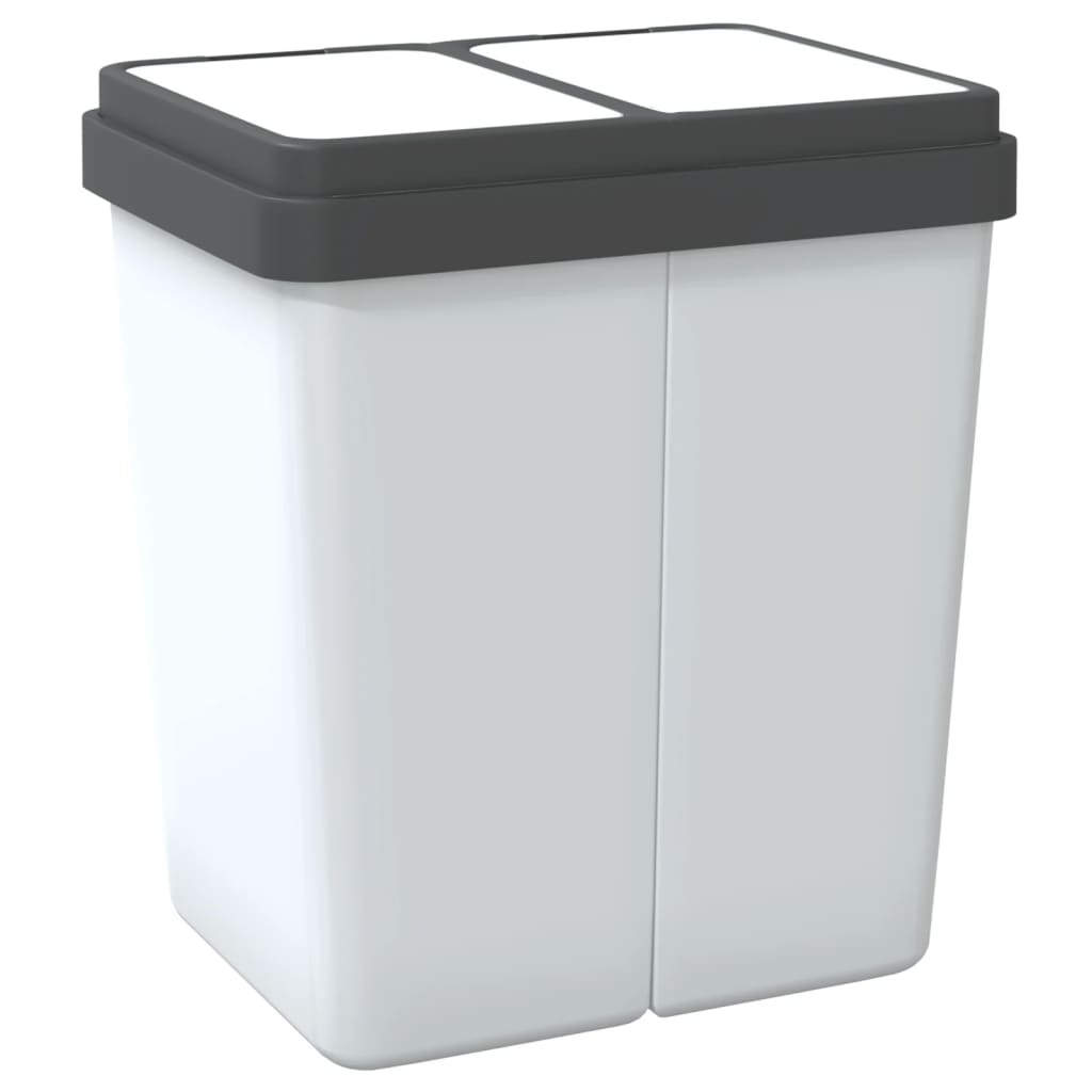 vidaXL Coș de gunoi dublu, alb, 2x25 L vidaXL Coș de gunoi dublu, alb, 2x25 L