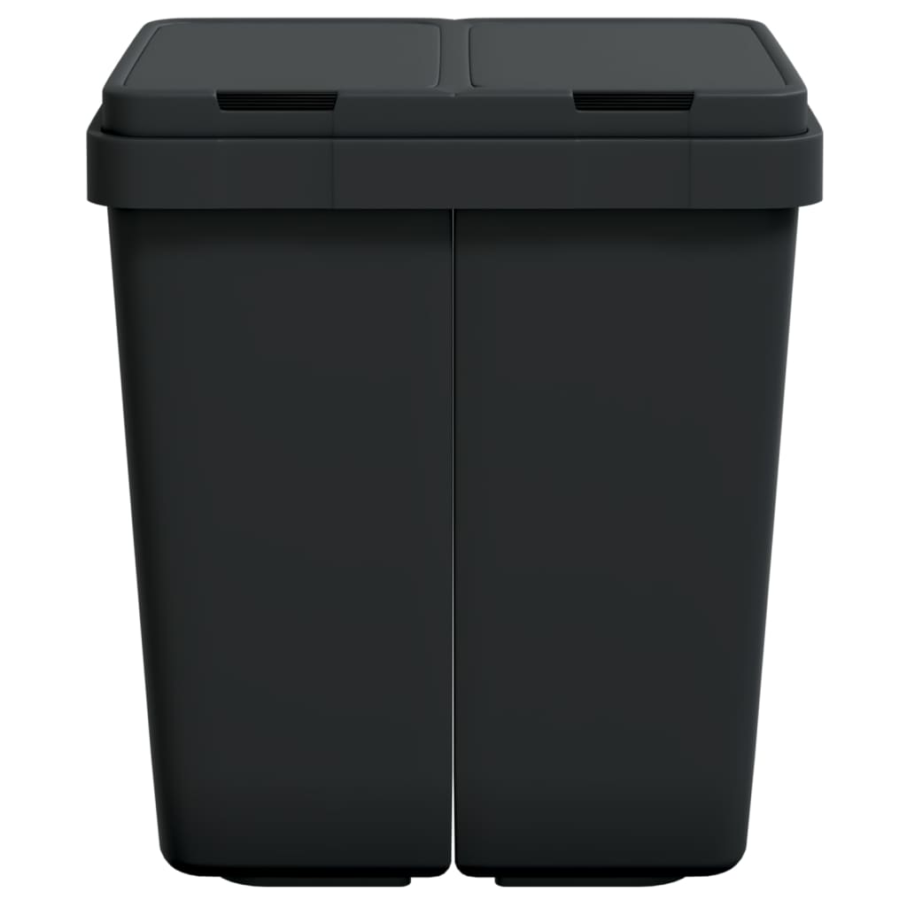vidaXL Coș de gunoi dublu, antracit, 2x25 L vidaXL Coș de gunoi dublu, antracit, 2x25 L