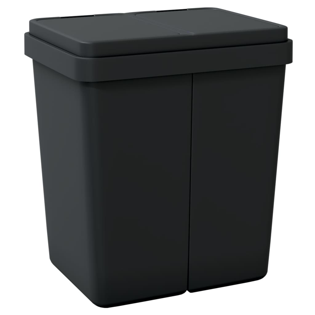 vidaXL Coș de gunoi dublu, antracit, 2x25 L vidaXL Coș de gunoi dublu, antracit, 2x25 L