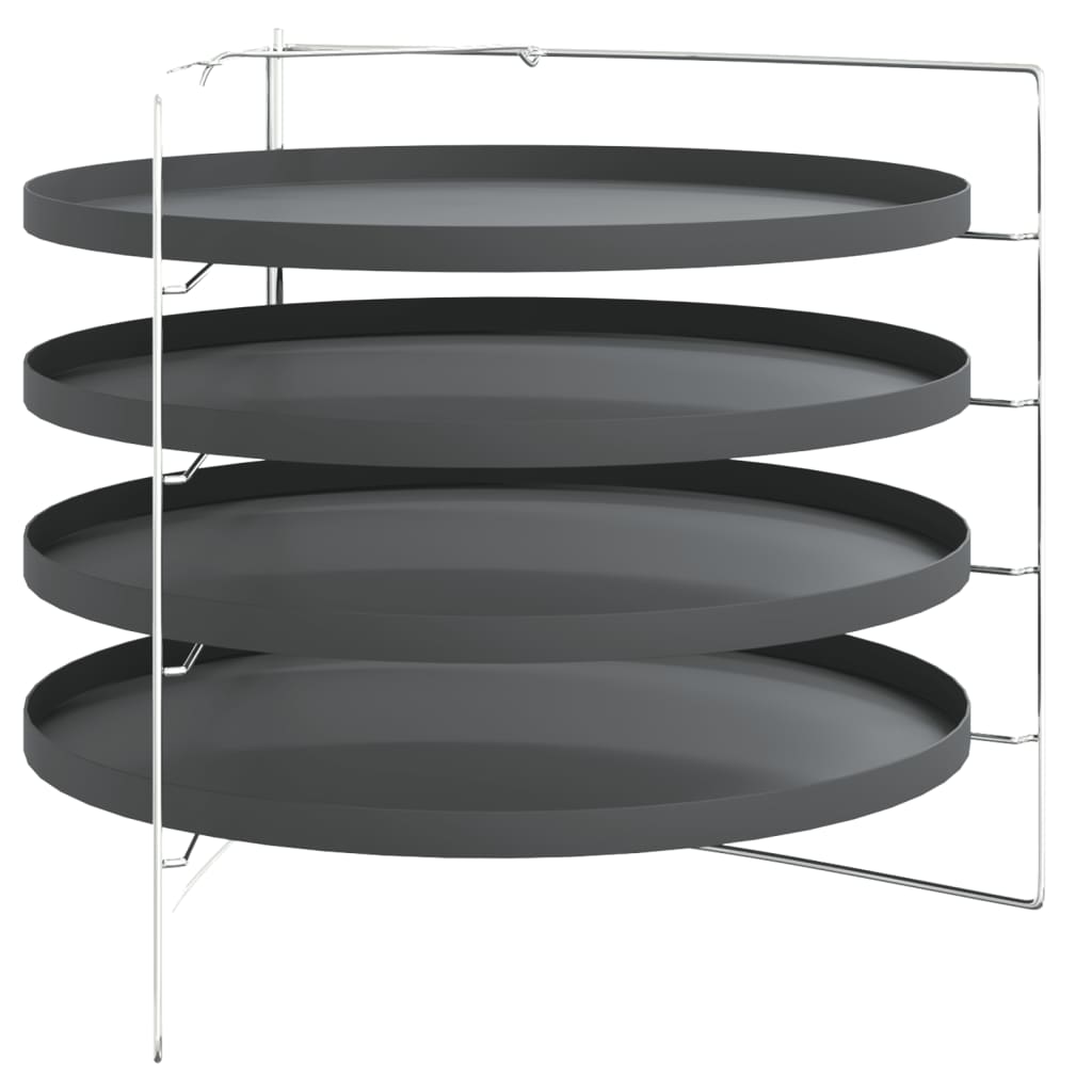 vidaXL Tăvi pentru pizza, 4 buc., cu suport, Ø 28 cm, oțel vidaXL Tăvi pentru pizza, 4 buc., cu suport, Ø 28 cm, oțel