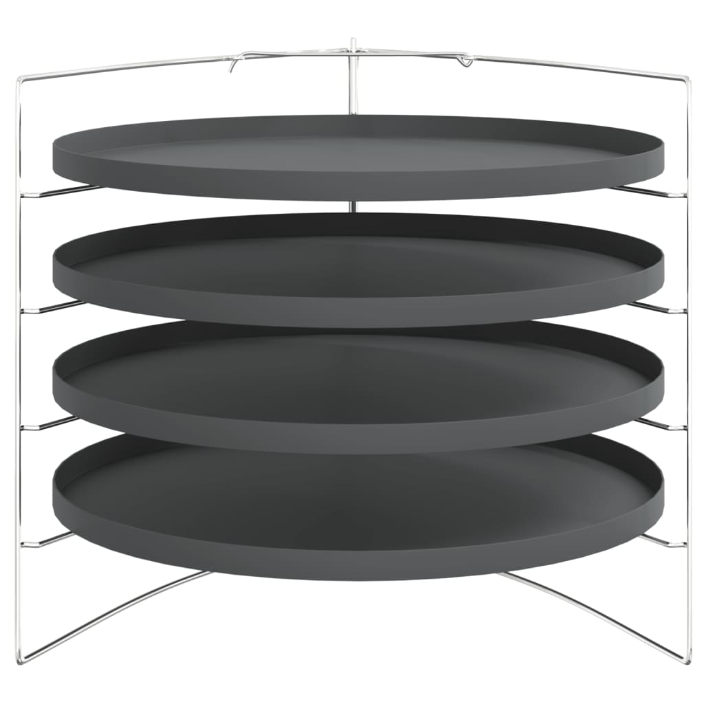 vidaXL Tăvi pentru pizza, 4 buc., cu suport, Ø 28 cm, oțel vidaXL Tăvi pentru pizza, 4 buc., cu suport, Ø 28 cm, oțel