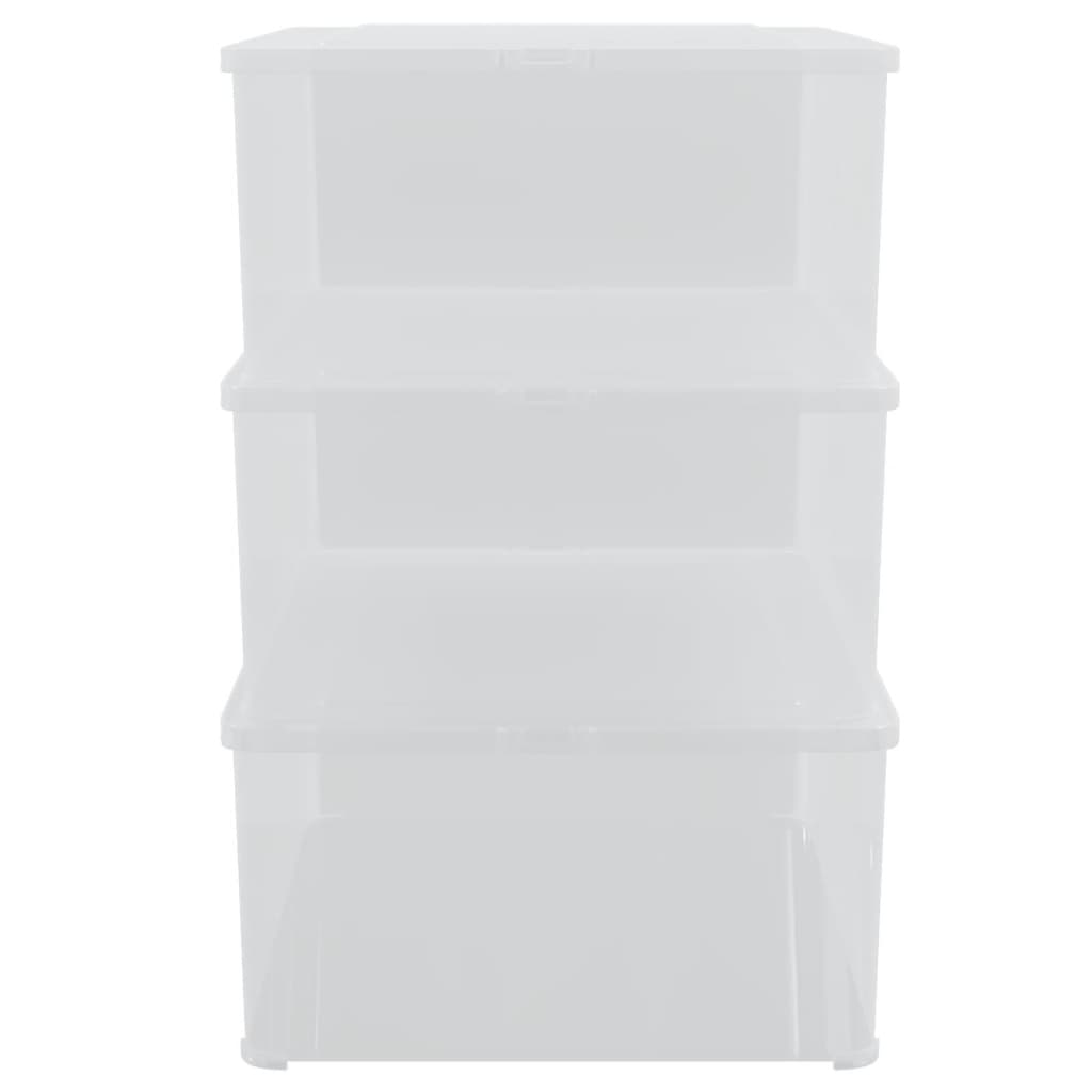 vidaXL Cutii de depozitare din plastic, 3 buc., 10 L, stivuibile