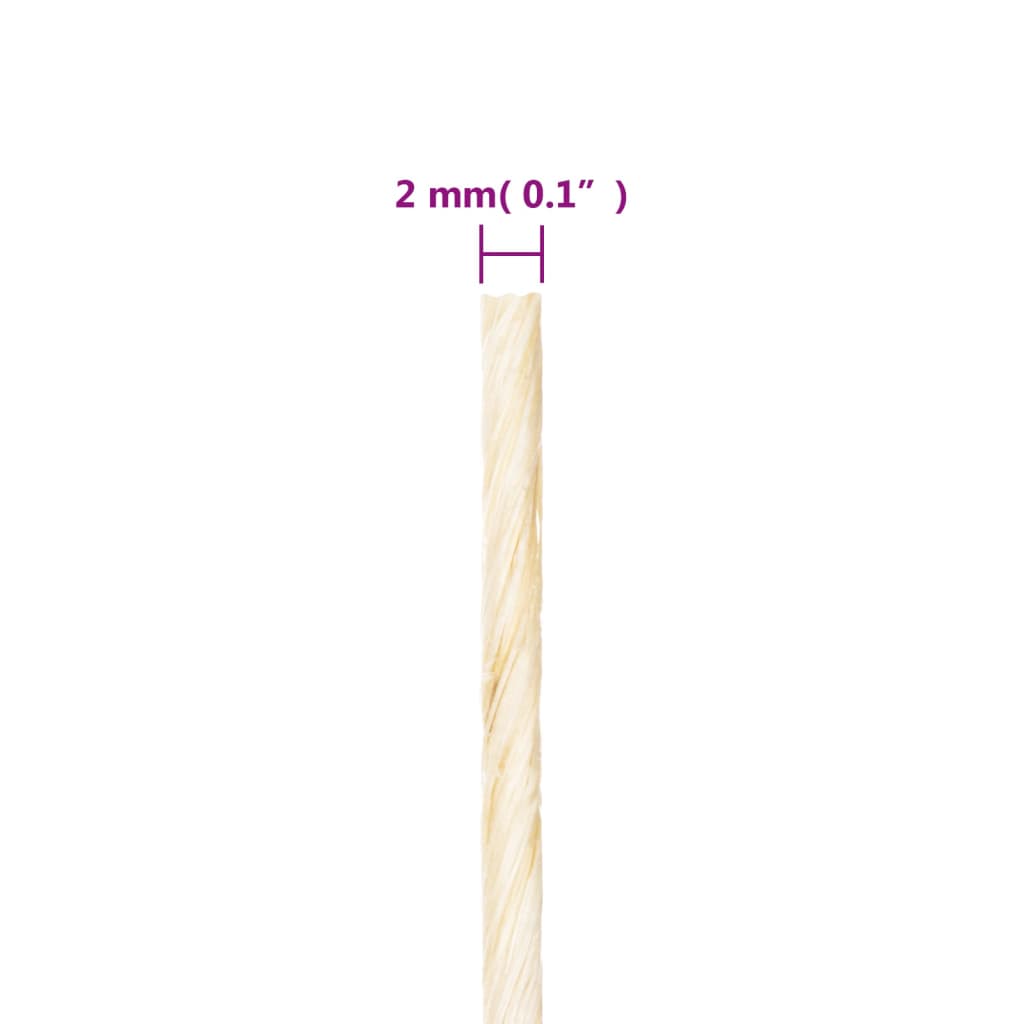 vidaXL Frânghie, 300 m, sisal 100%, 2 mm vidaXL Frânghie, 300 m, sisal 100%, 2 mm