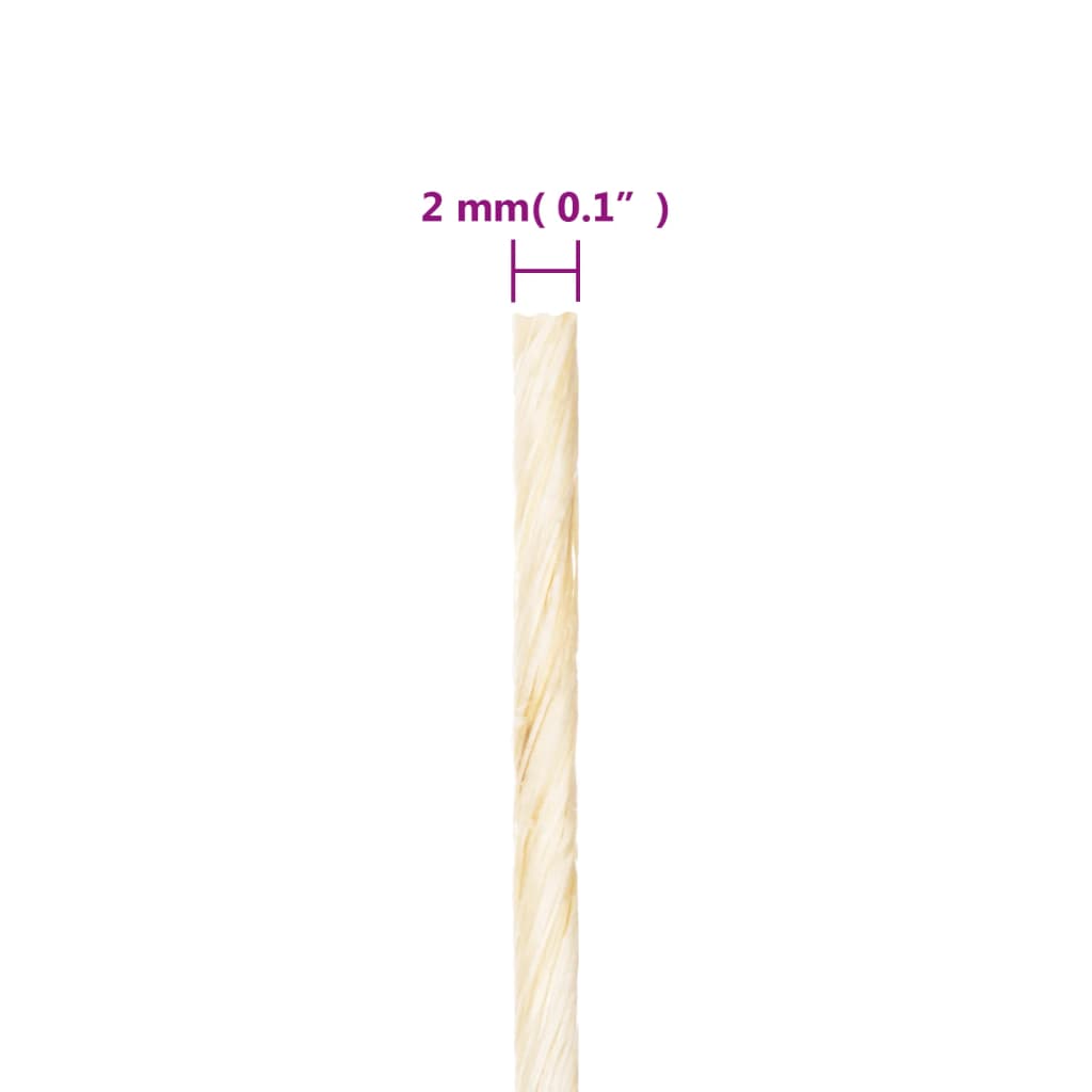 vidaXL Frânghie, 600 m, sisal 100%, 2 mm vidaXL Frânghie, 600 m, sisal 100%, 2 mm