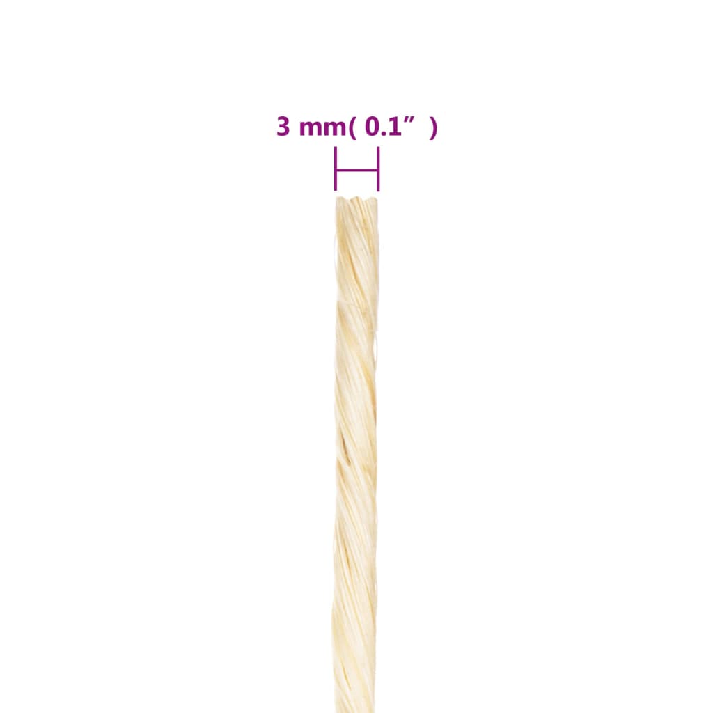 vidaXL Frânghie, 400 m, sisal 100%, 3 mm vidaXL Frânghie, 400 m, sisal 100%, 3 mm