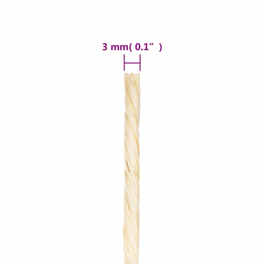 vidaXL Frânghie, 1000 m, sisal 100%, 3 mm vidaXL Frânghie, 1000 m, sisal 100%, 3 mm