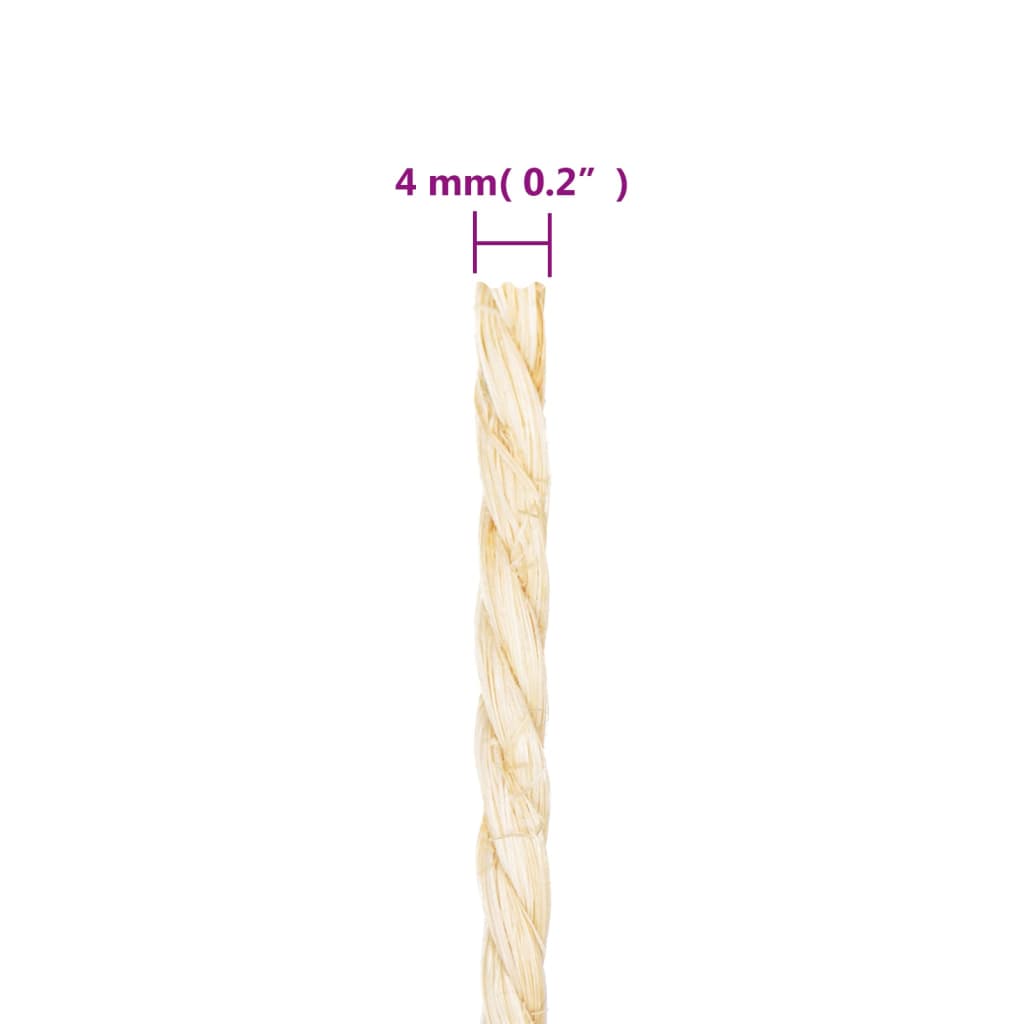 vidaXL Frânghie, 50 m, sisal 100%, 4 mm vidaXL Frânghie, 50 m, sisal 100%, 4 mm