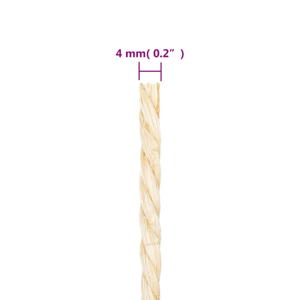 vidaXL Frânghie, 250 m, sisal 100%, 4 mm vidaXL Frânghie, 250 m, sisal 100%, 4 mm