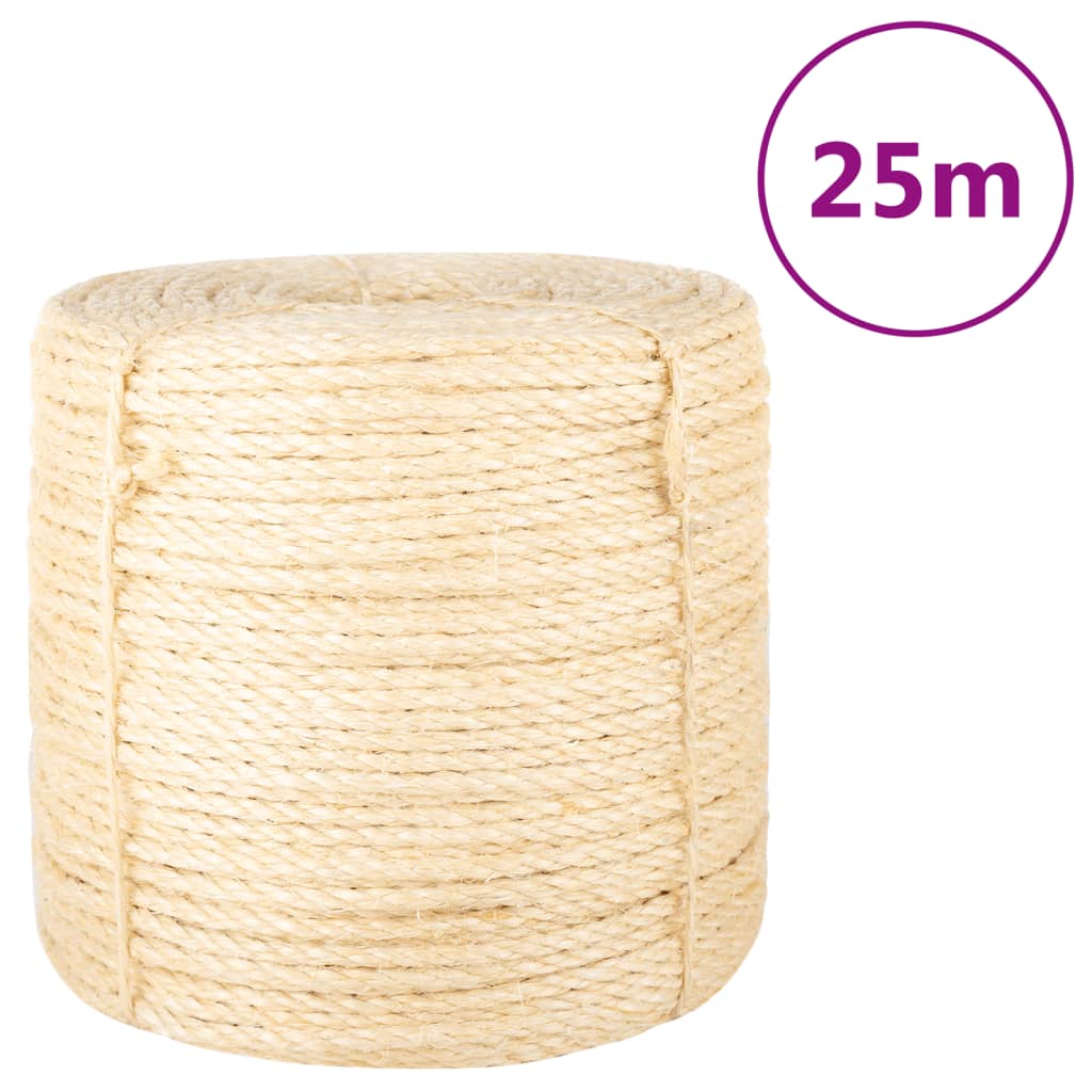 vidaXL Frânghie, 25 m, sisal 100%, 6 mm vidaXL Frânghie, 25 m, sisal 100%, 6 mm