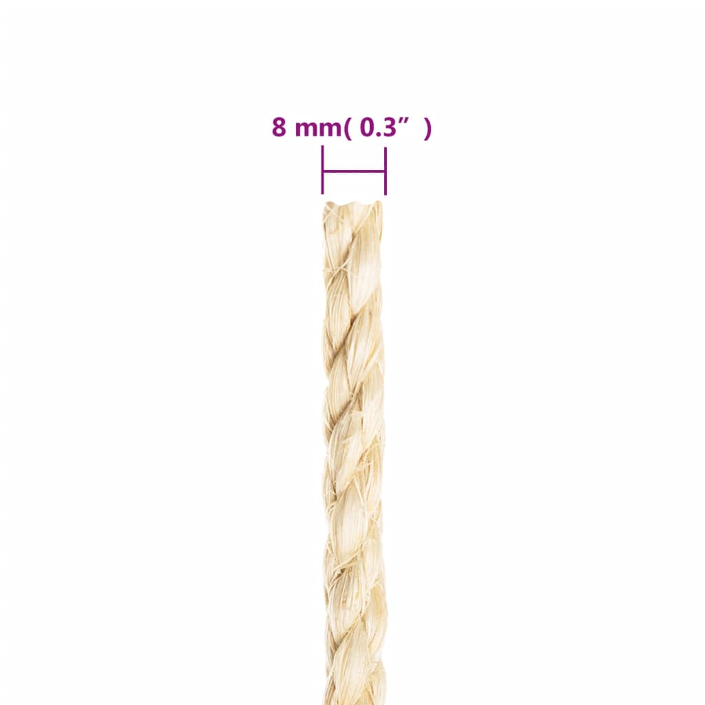 vidaXL Frânghie, 50 m, sisal 100%, 8 mm vidaXL Frânghie, 50 m, sisal 100%, 8 mm