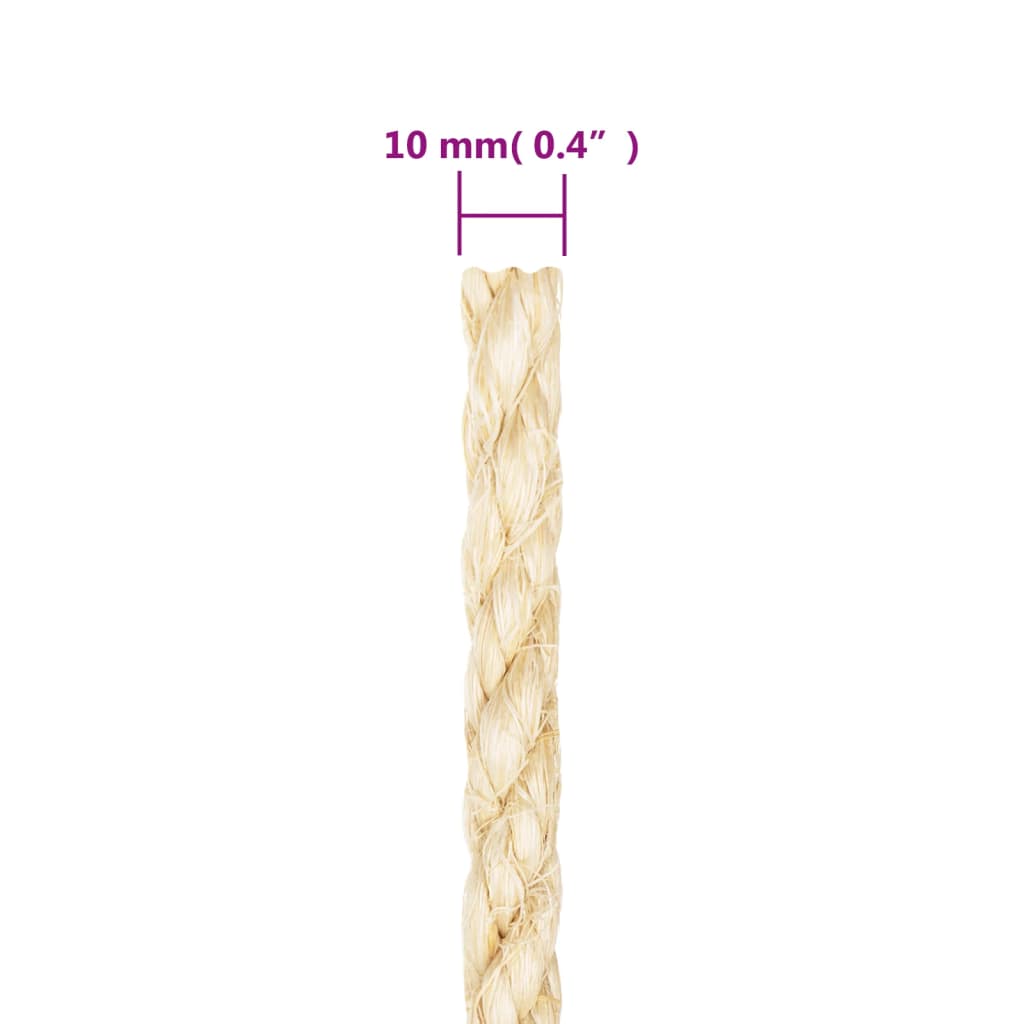 vidaXL Frânghie, 500 m, sisal 100%, 10 mm vidaXL Frânghie, 500 m, sisal 100%, 10 mm