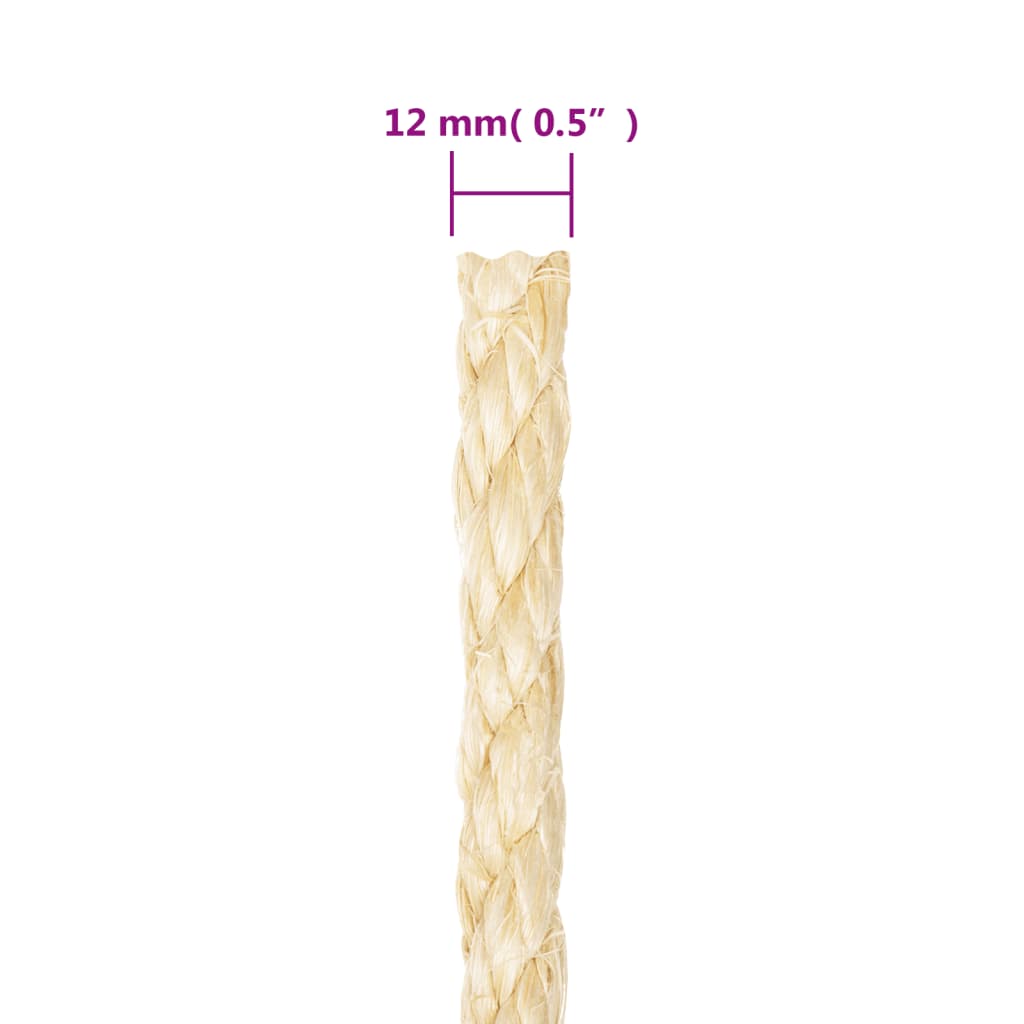 vidaXL Frânghie, 25 m, sisal 100%, 12 mm vidaXL Frânghie, 25 m, sisal 100%, 12 mm
