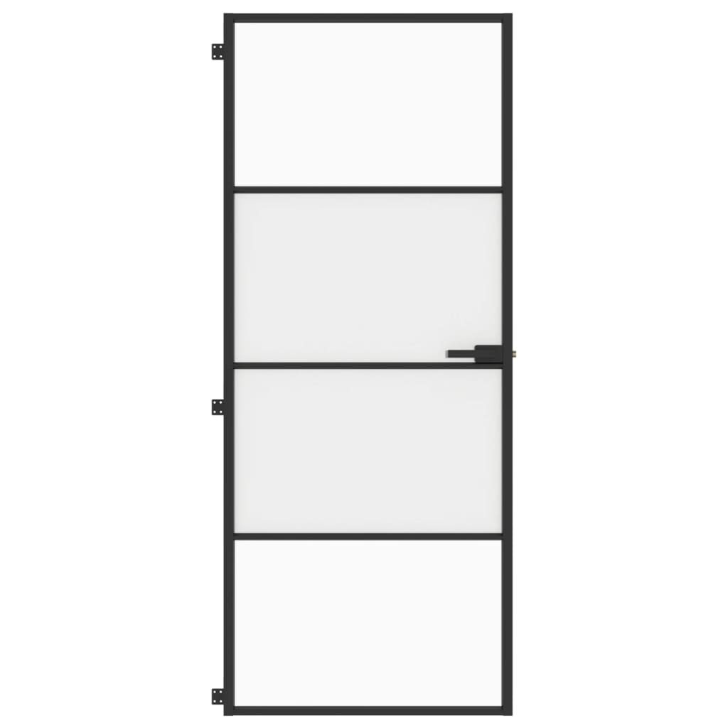 vidaXL Ușă de interior negru 83x201,5 cm sticlă securiz./aluminiu slim