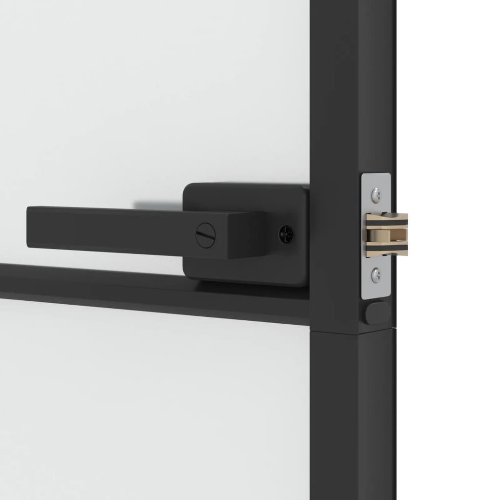 vidaXL Ușă de interior negru 83x201,5 cm sticlă securiz./aluminiu slim