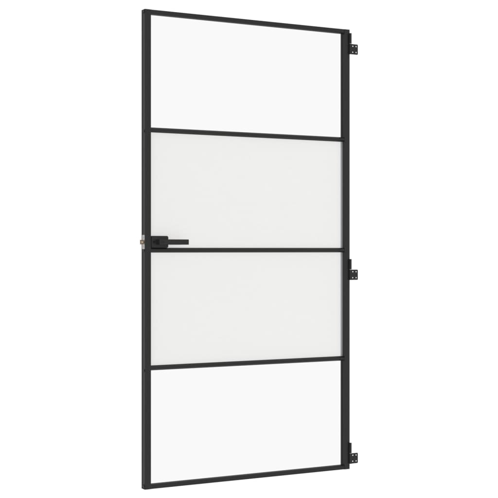 vidaXL Ușă interior negru 102,5x201,5 cm sticlă securiz./aluminiu slim