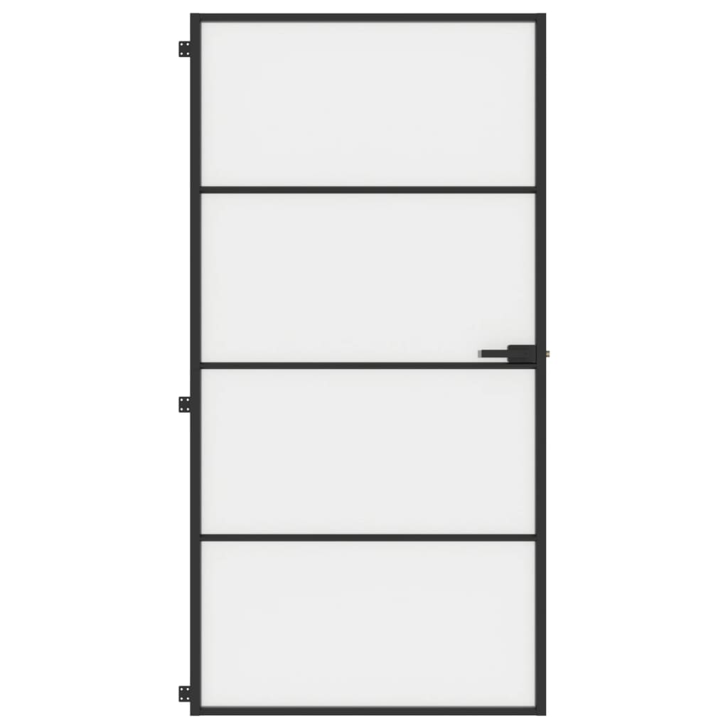 vidaXL Ușă interior negru 102,5x201,5 cm sticlă securiz./aluminiu slim vidaXL Ușă interior negru 102,5x201,5 cm sticlă securiz./aluminiu slim