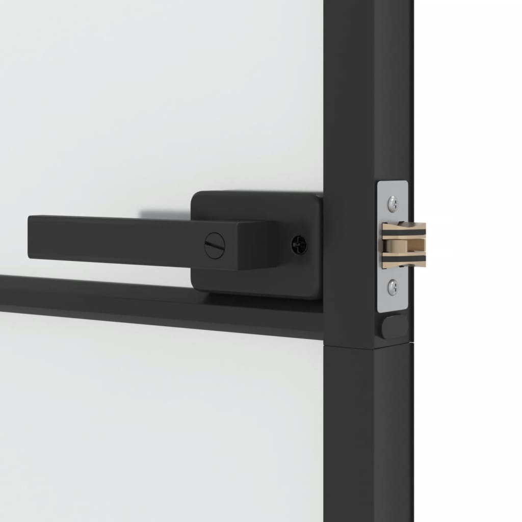vidaXL Ușă interior negru 102,5x201,5 cm sticlă securiz./aluminiu slim vidaXL Ușă interior negru 102,5x201,5 cm sticlă securiz./aluminiu slim