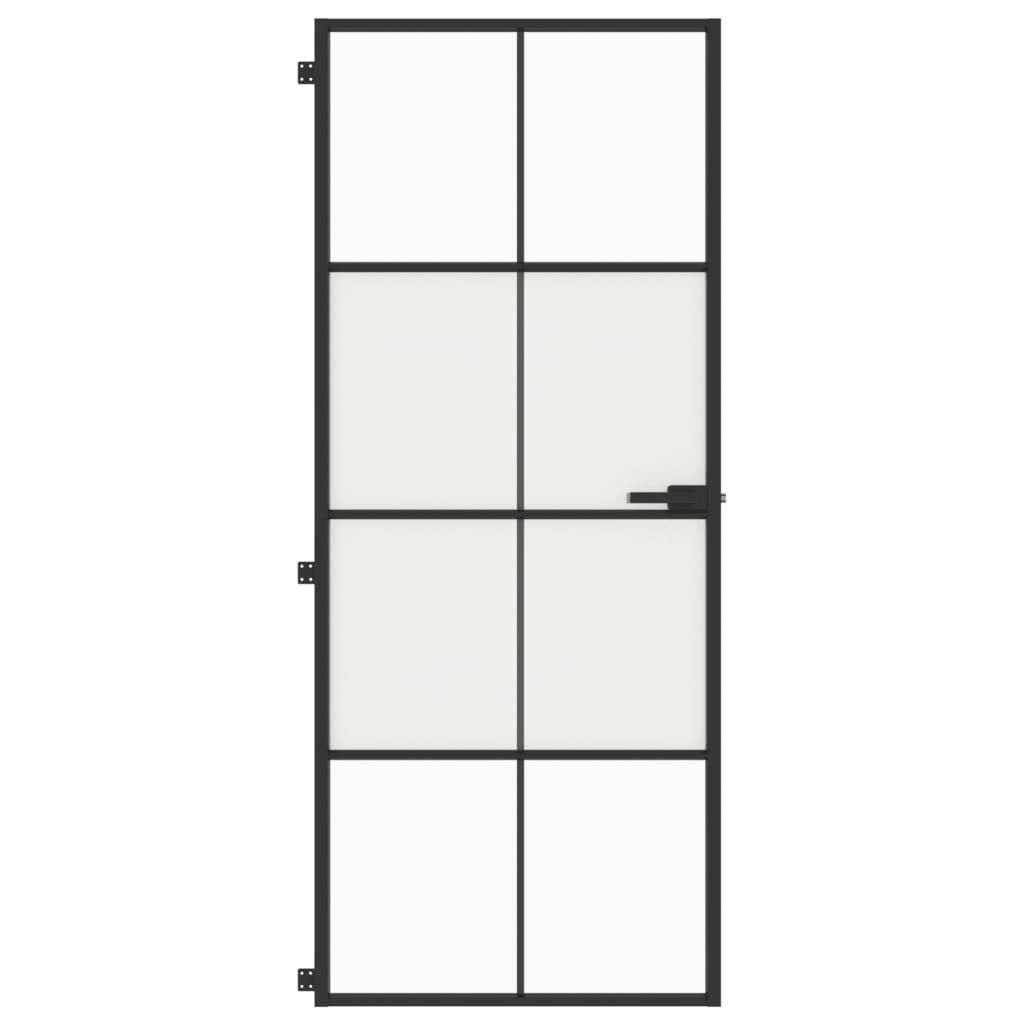vidaXL Ușă de interior negru 83x201,5 cm sticlă securiz./aluminiu slim