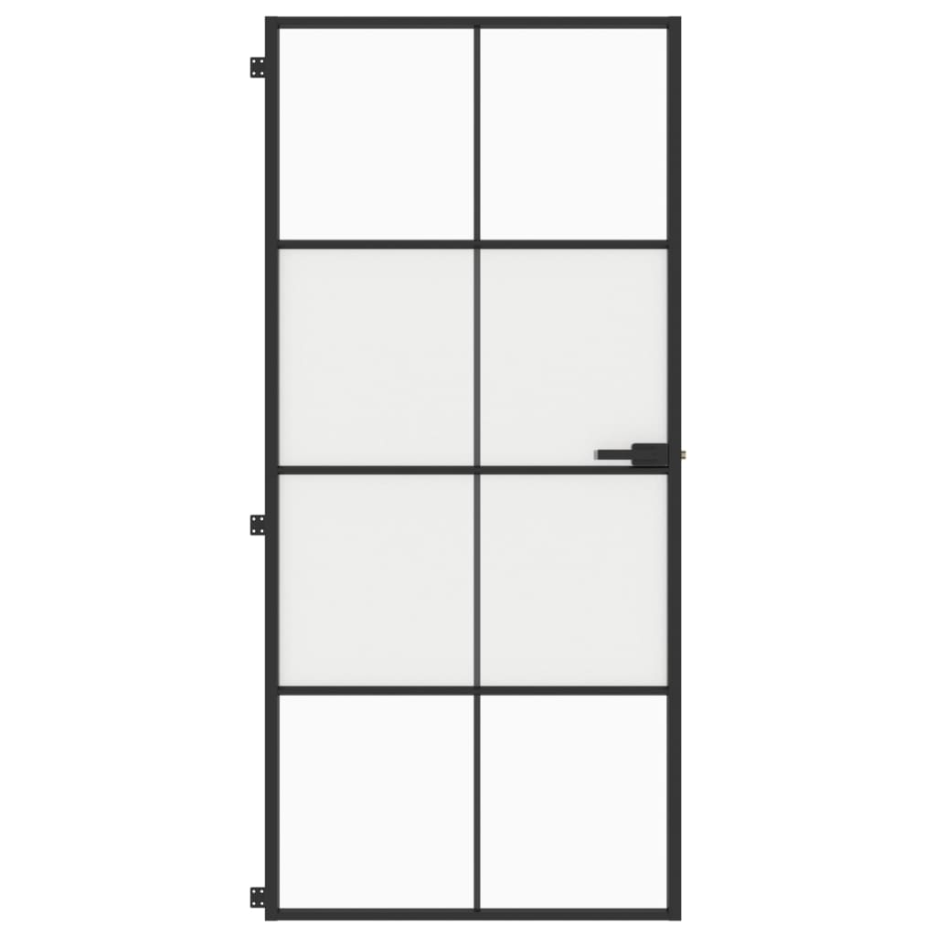 vidaXL Ușă de interior negru 93x201,5 cm sticlă securiz./aluminiu slim vidaXL Ușă de interior negru 93x201,5 cm sticlă securiz./aluminiu slim