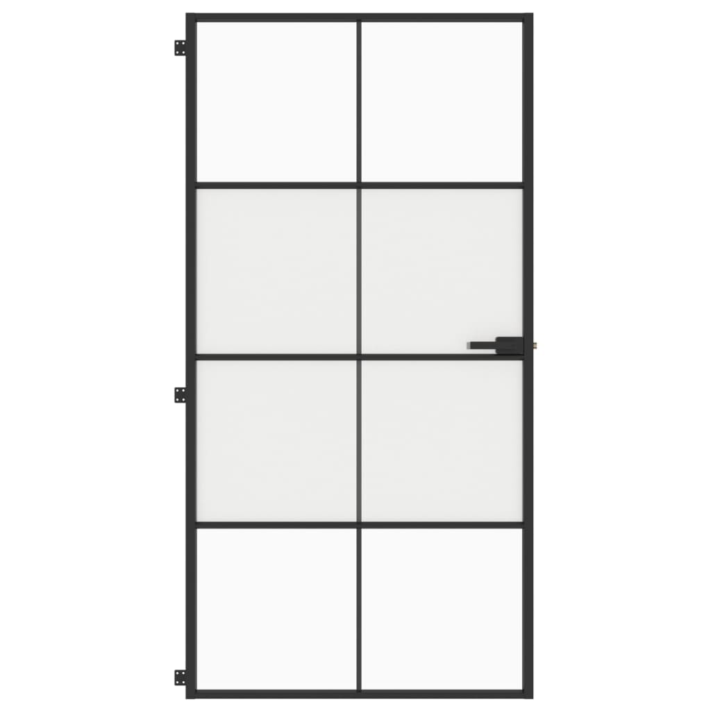 vidaXL Ușă interior negru 102,5x201,5 cm sticlă securiz./aluminiu slim