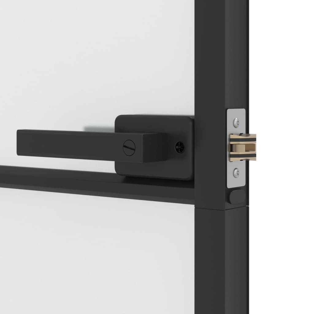 vidaXL Ușă interior negru 102,5x201,5 cm sticlă securiz./aluminiu slim