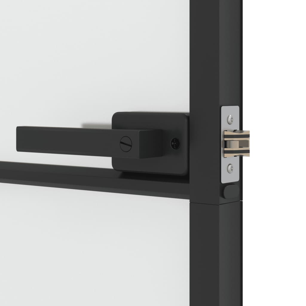 vidaXL Ușă interior negru 102,5x201,5 cm sticlă securiz./aluminiu slim