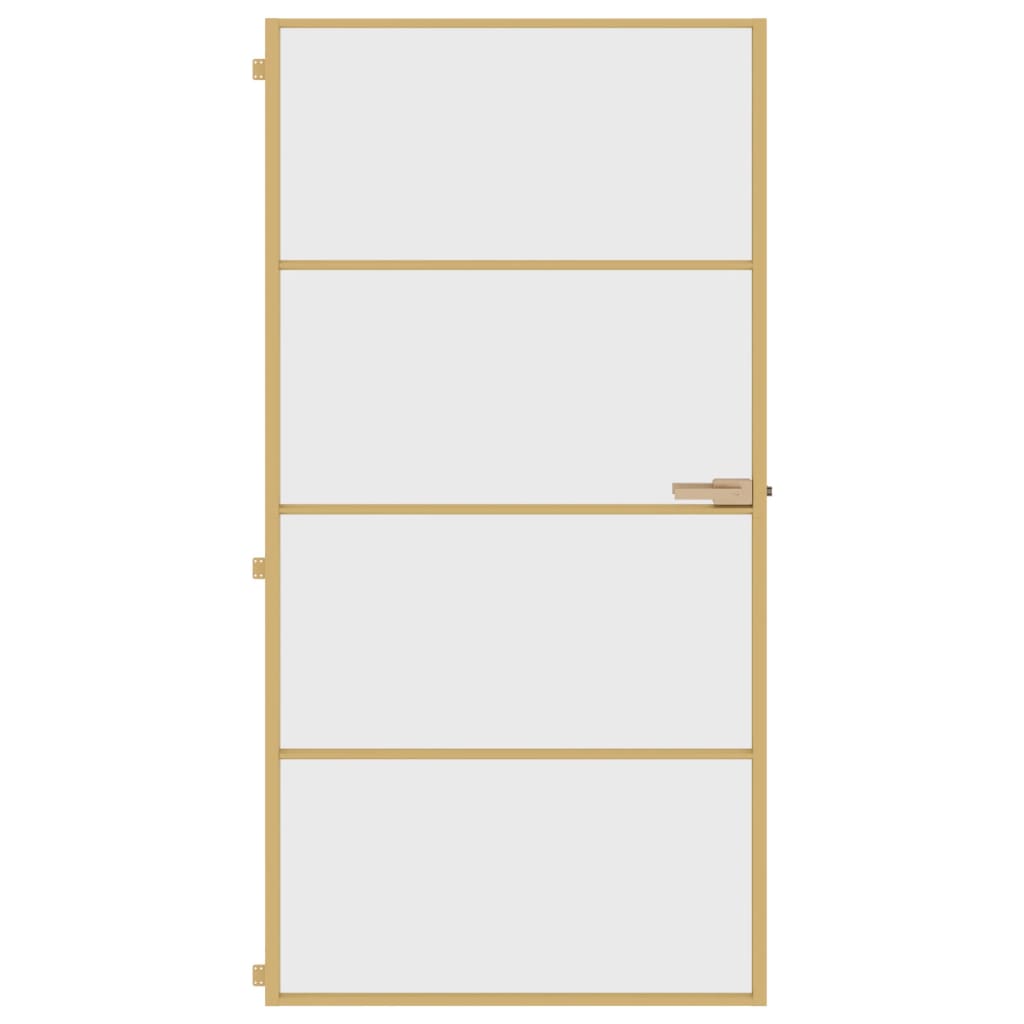 vidaXL Ușă interior Slim auriu 102,5x201,5cm sticlă temperată/aluminiu vidaXL Ușă interior Slim auriu 102,5x201,5cm sticlă temperată/aluminiu