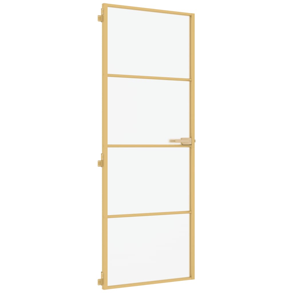 vidaXL Ușă interior Slim auriu 76x201,5 cm sticlă securizată/aluminiu