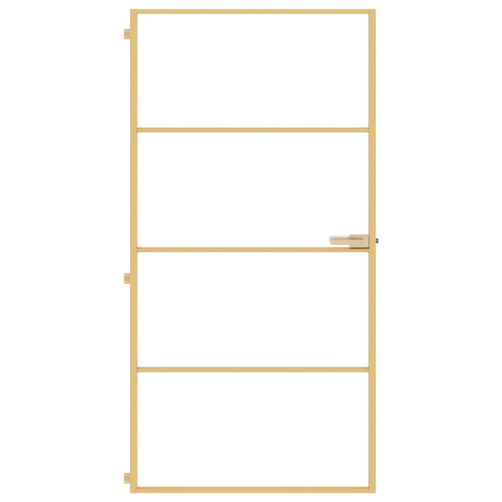 vidaXL Ușă interior Slim auriu 102,5x201,5cm sticlă temperată/aluminiu