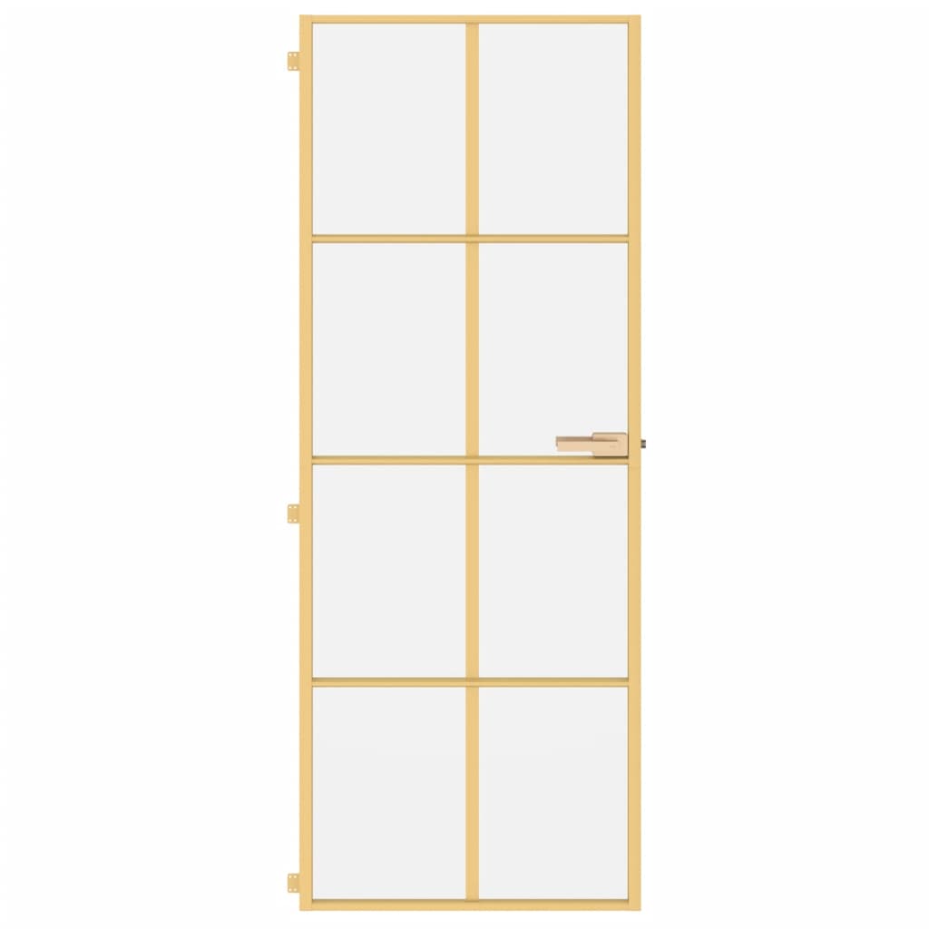 vidaXL Ușă interior Slim auriu 76x201,5 cm sticlă securizată/aluminiu