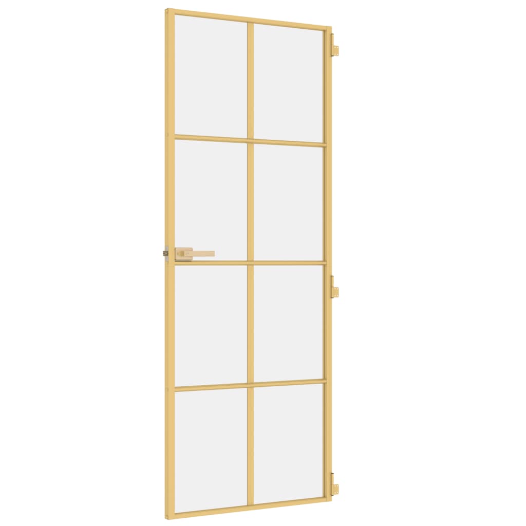 vidaXL Ușă interior Slim auriu 76x201,5 cm sticlă securizată/aluminiu