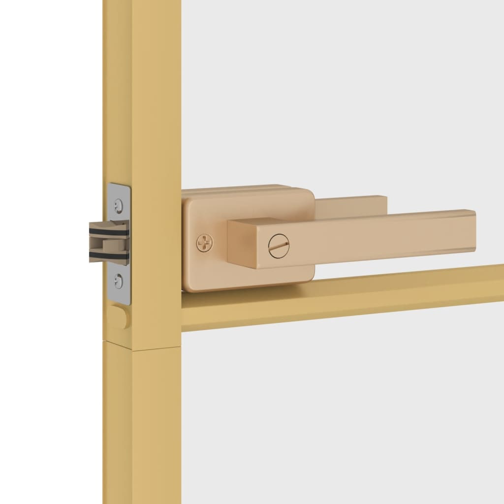 vidaXL Ușă interioară Slim auriu 93x201,5cm sticlă securizată/aluminiu