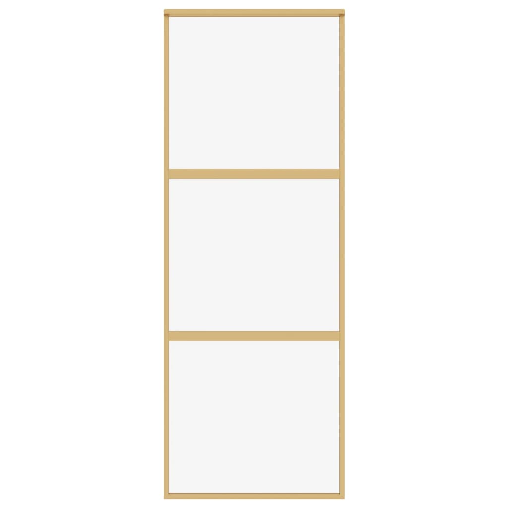 vidaXL Ușă glisantă auriu 76x205 cm sticlă ESG transparentă/aluminiu