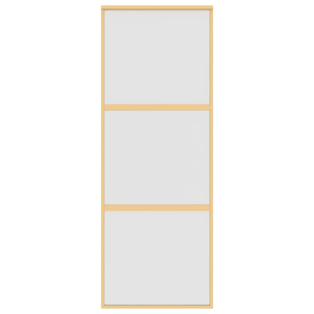 vidaXL Ușă glisantă, auriu, 76x205 cm, sticlă ESG mată și aluminiu