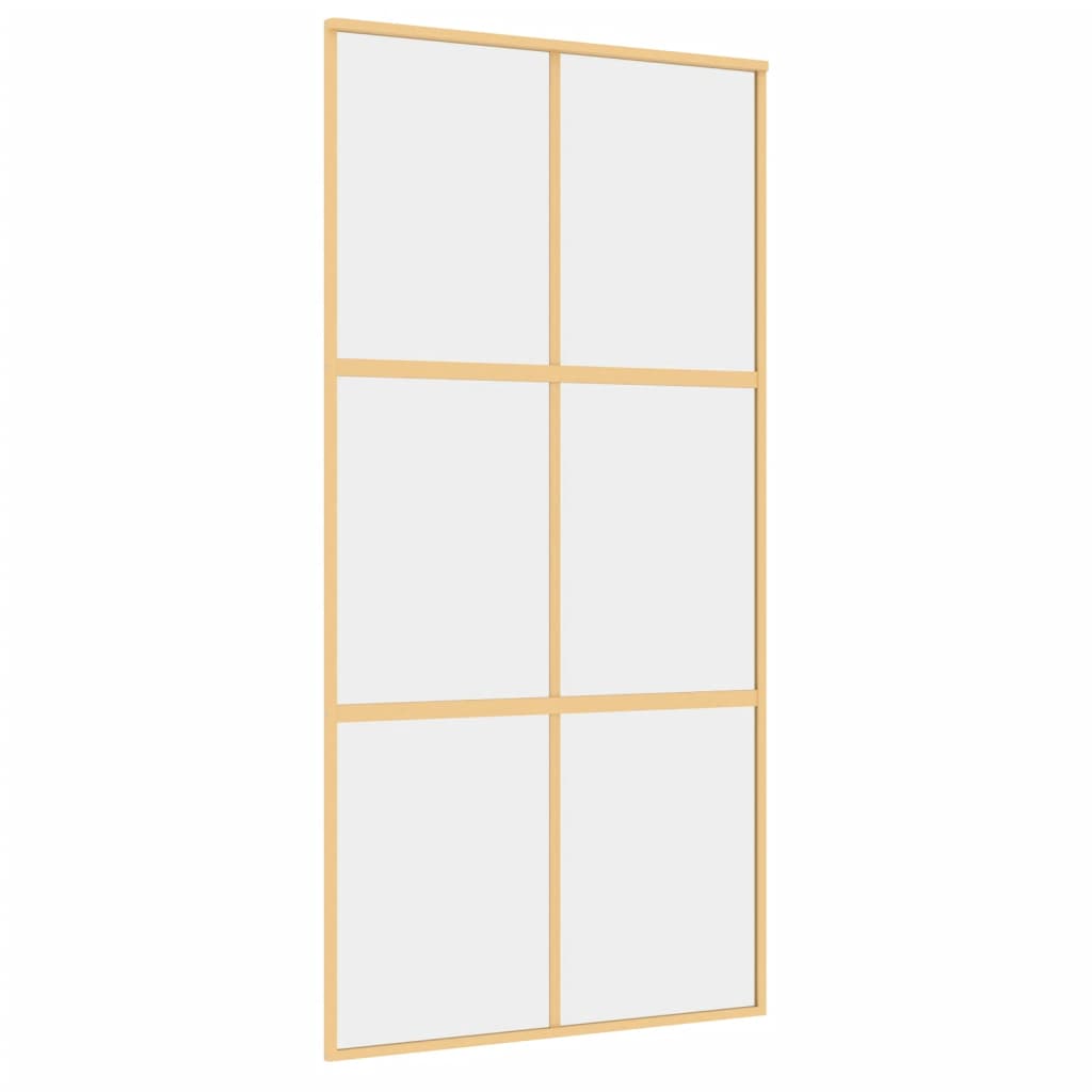 vidaXL Ușă glisantă, auriu, 102,5x205 cm, sticlă ESG mată și aluminiu