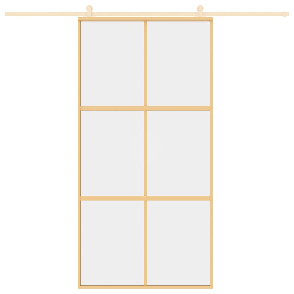vidaXL Ușă glisantă, auriu, 102,5x205 cm, sticlă ESG mată și aluminiu