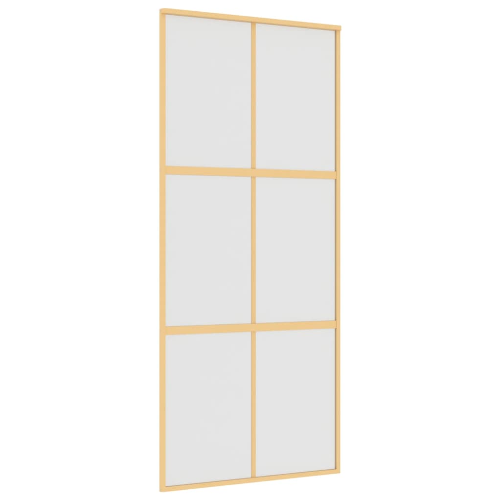 vidaXL Ușă glisantă, auriu, 90x205 cm, sticlă ESG mată și aluminiu