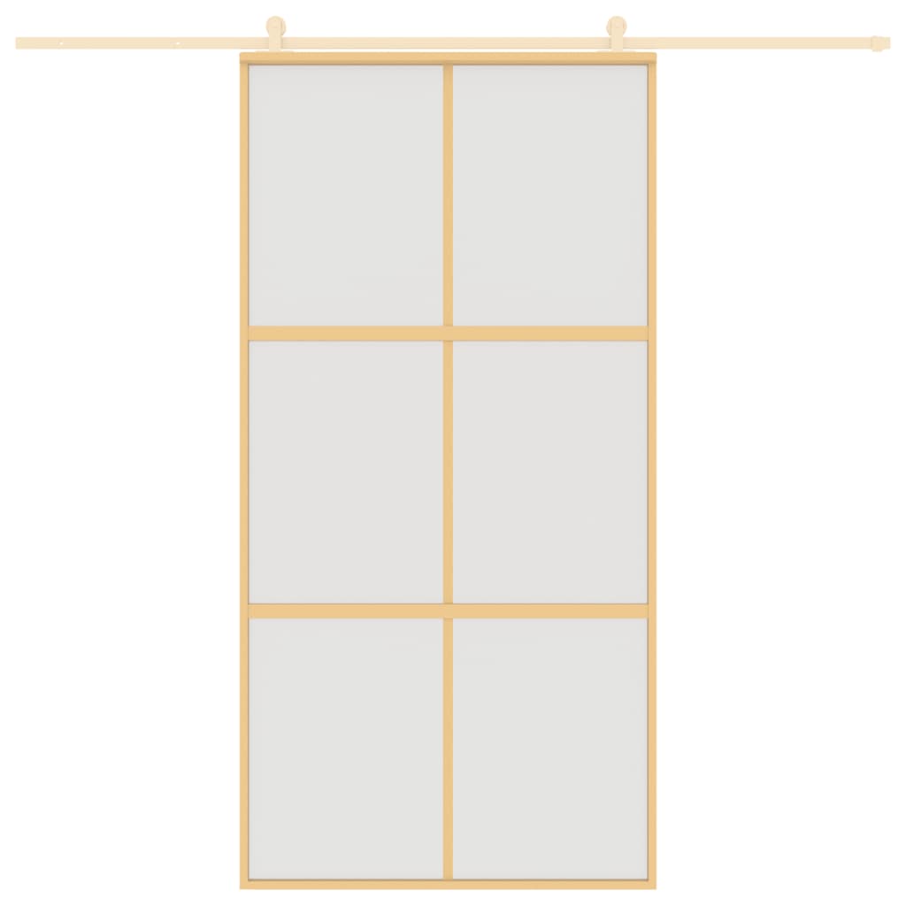 vidaXL Ușă glisantă, auriu, 102,5x205 cm, sticlă ESG mată și aluminiu