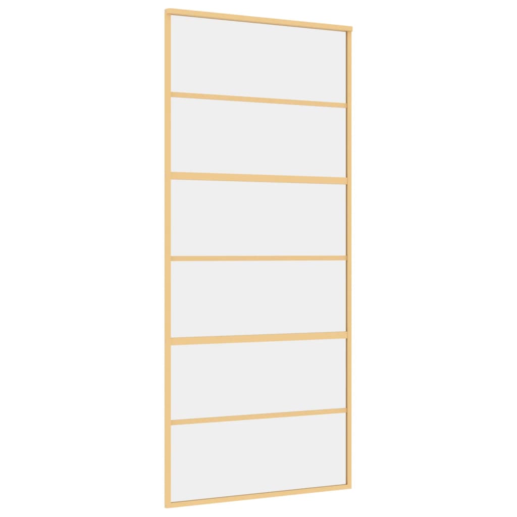 vidaXL Ușă glisantă, auriu, 90x205 cm, sticlă ESG mată și aluminiu