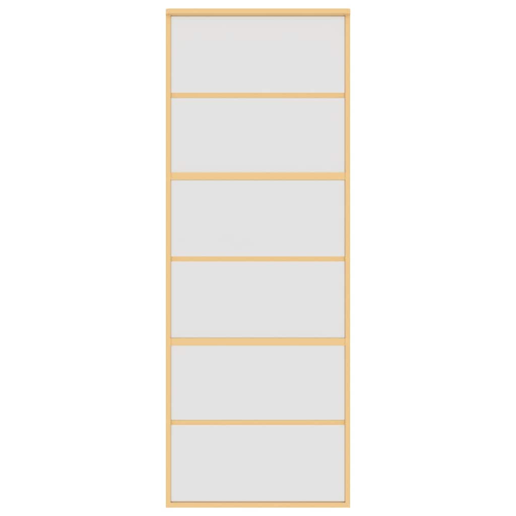 vidaXL Ușă glisantă, auriu, 76x205 cm, sticlă ESG mată și aluminiu