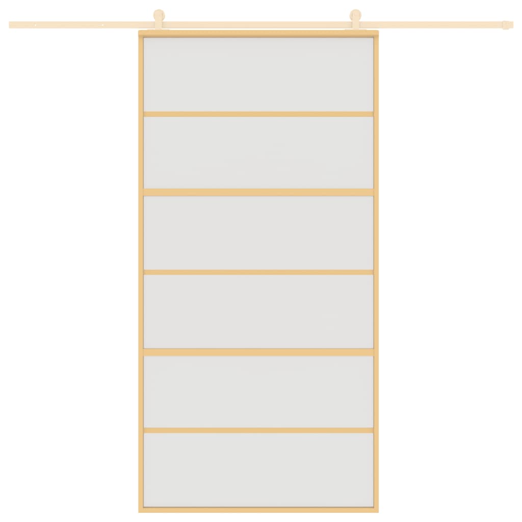 vidaXL Ușă glisantă, auriu, 102,5x205 cm, sticlă ESG mată și aluminiu