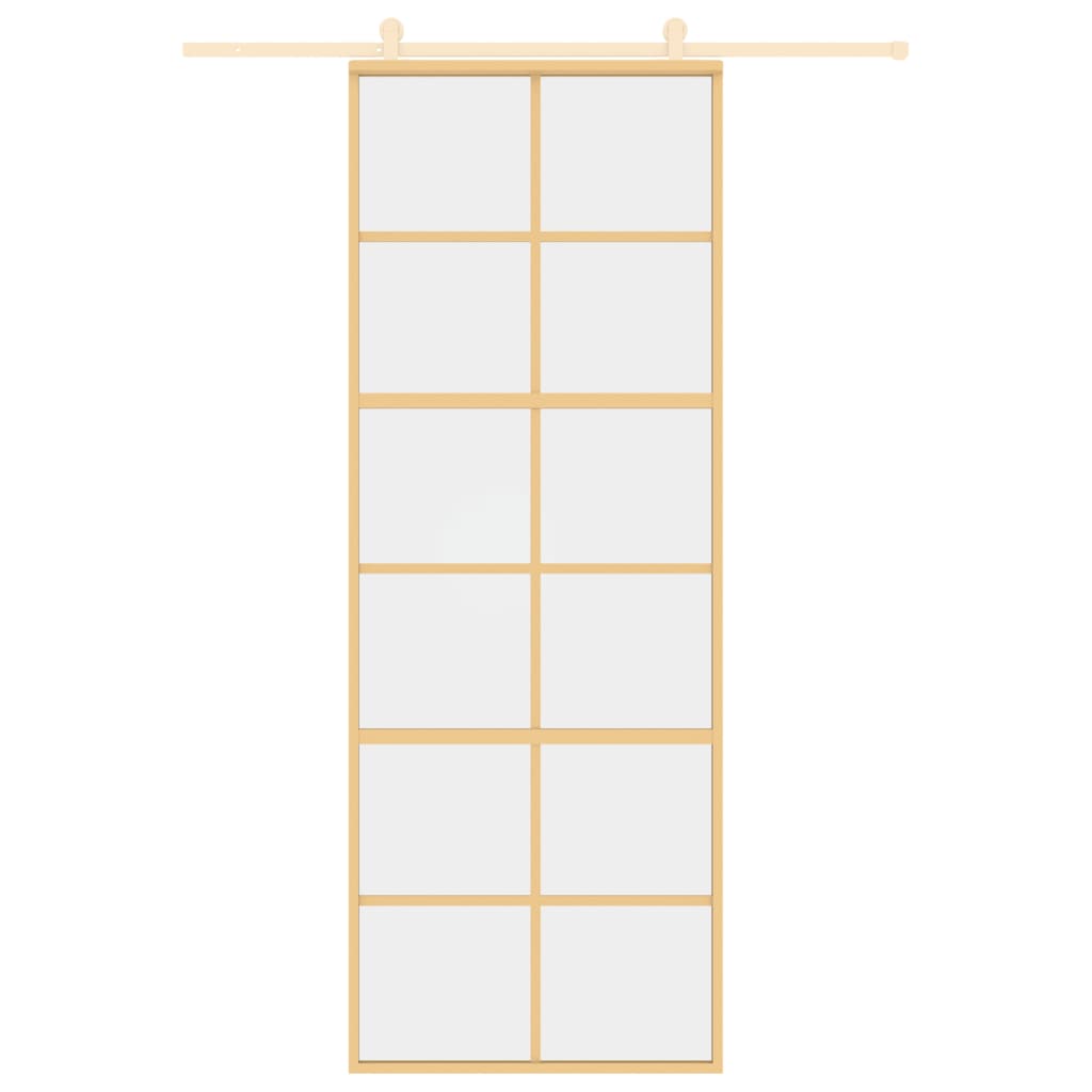 vidaXL Ușă glisantă auriu 76x205 cm sticlă ESG transparentă/aluminiu