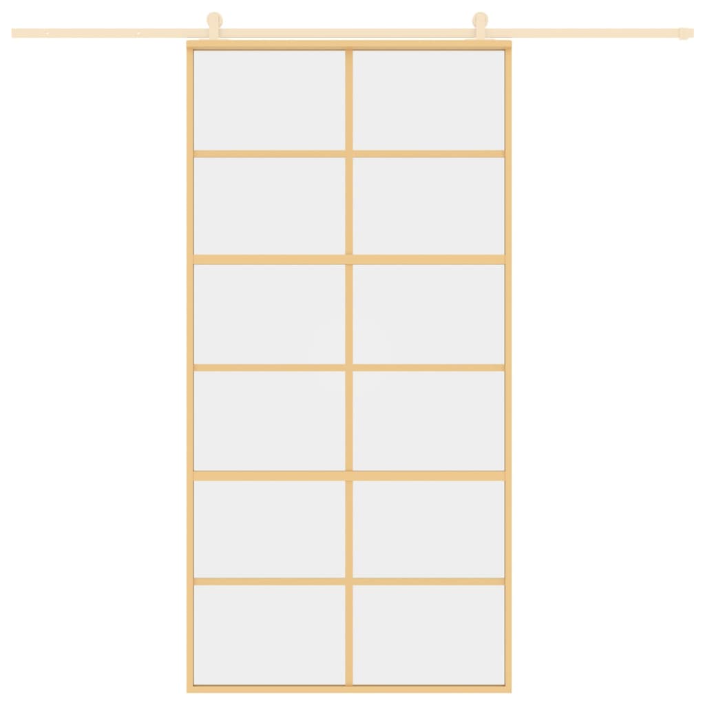 vidaXL Ușă glisantă, auriu, 102,5x205 cm, sticlă ESG mată și aluminiu