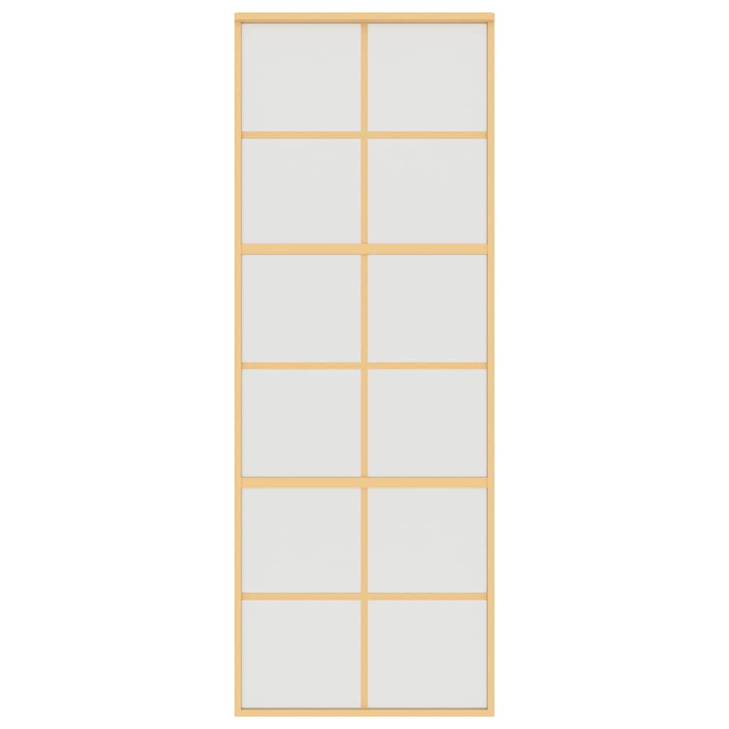 vidaXL Ușă glisantă, auriu, 76x205 cm, sticlă ESG mată și aluminiu