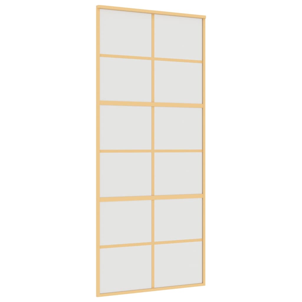 vidaXL Ușă glisantă, auriu, 90x205 cm, sticlă ESG mată și aluminiu