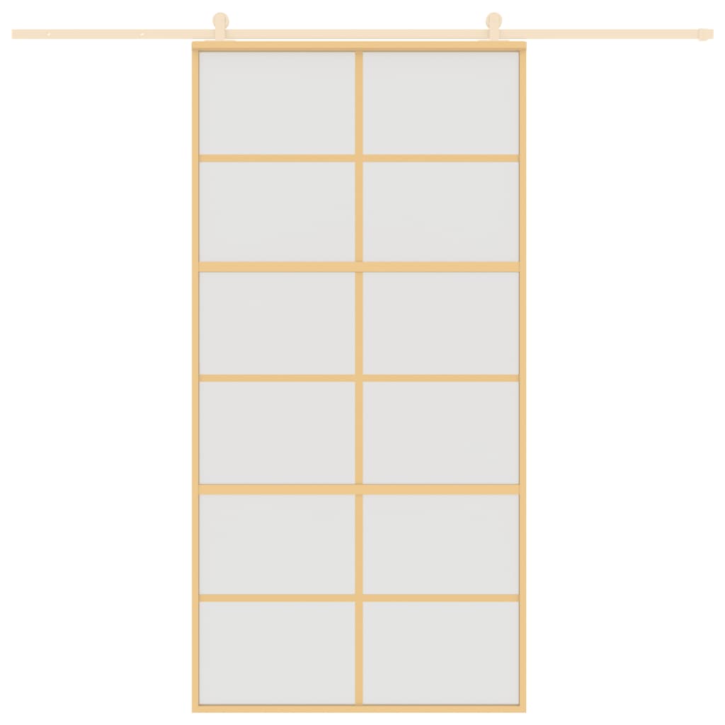 vidaXL Ușă glisantă, auriu, 102,5x205 cm, sticlă ESG mată și aluminiu