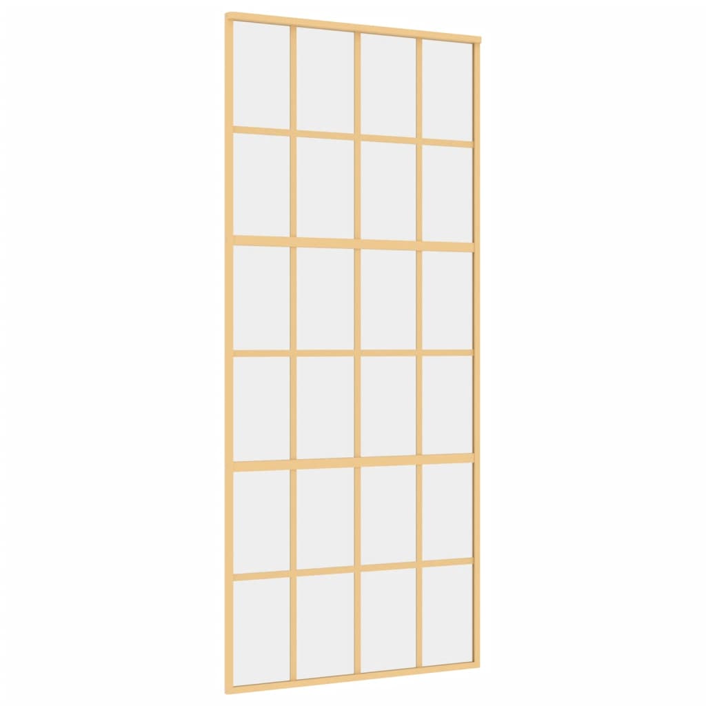 vidaXL Ușă glisantă, auriu, 90x205 cm, sticlă ESG mată și aluminiu