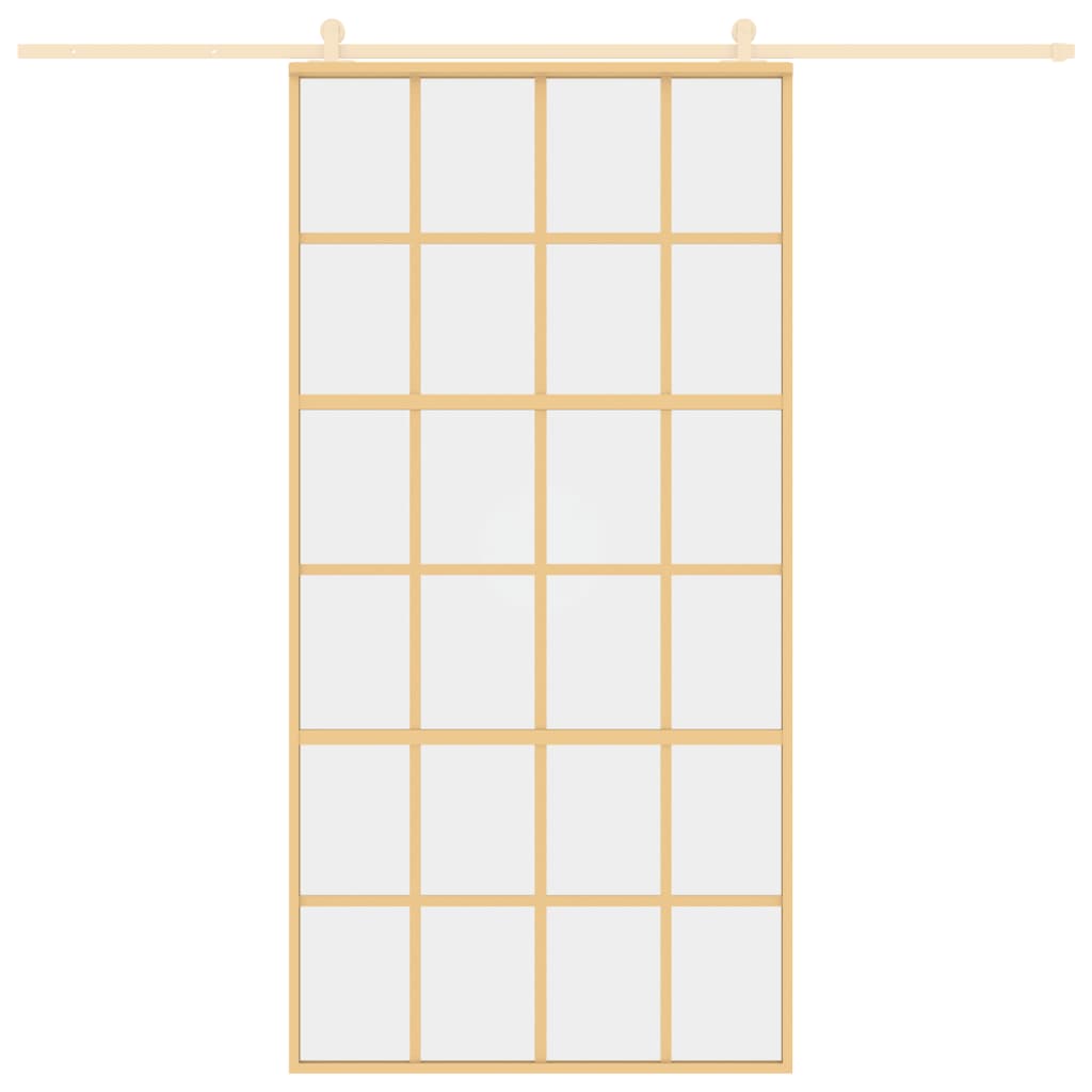 vidaXL Ușă glisantă, auriu, 102,5x205 cm, sticlă ESG mată și aluminiu